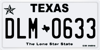 TX license plate DLM0633