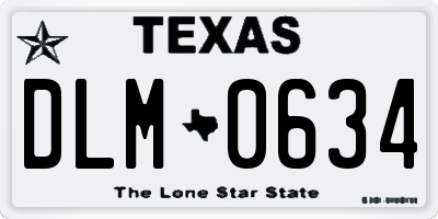 TX license plate DLM0634