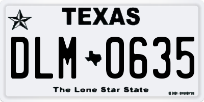 TX license plate DLM0635