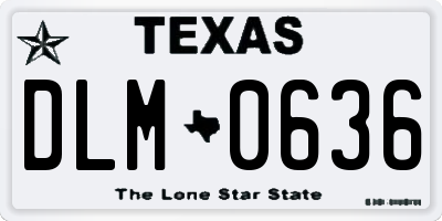 TX license plate DLM0636