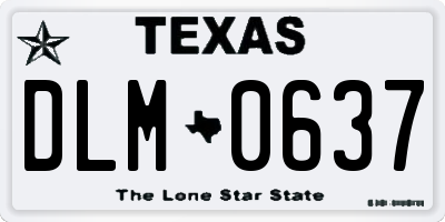TX license plate DLM0637