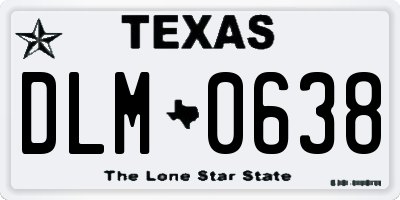 TX license plate DLM0638