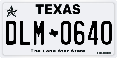 TX license plate DLM0640
