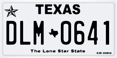 TX license plate DLM0641