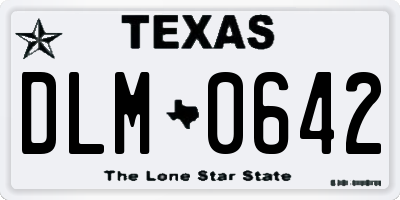 TX license plate DLM0642