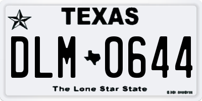 TX license plate DLM0644