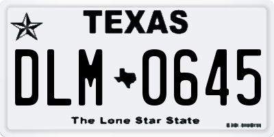 TX license plate DLM0645