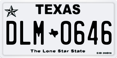 TX license plate DLM0646