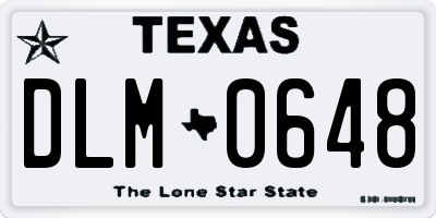 TX license plate DLM0648