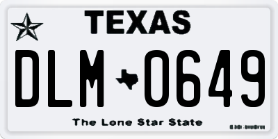 TX license plate DLM0649