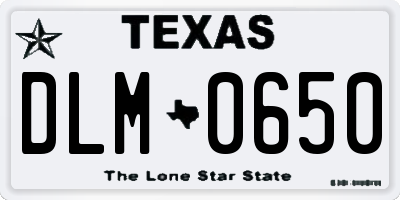 TX license plate DLM0650