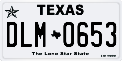 TX license plate DLM0653