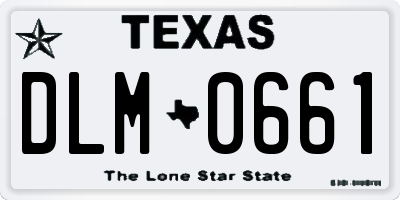 TX license plate DLM0661