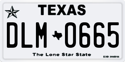 TX license plate DLM0665
