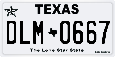 TX license plate DLM0667