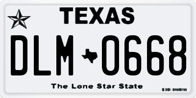 TX license plate DLM0668