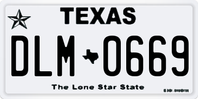 TX license plate DLM0669