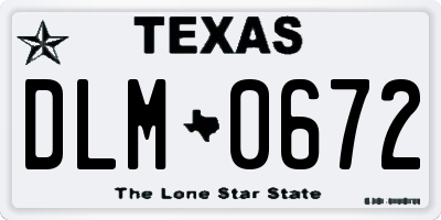 TX license plate DLM0672