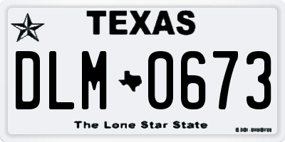 TX license plate DLM0673
