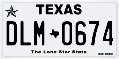TX license plate DLM0674