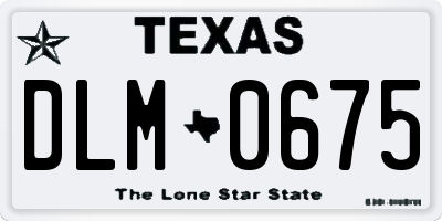 TX license plate DLM0675