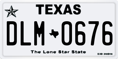 TX license plate DLM0676