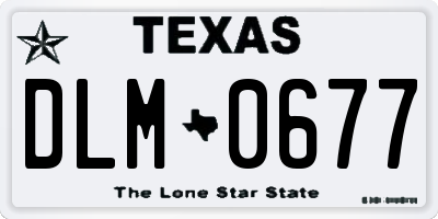 TX license plate DLM0677