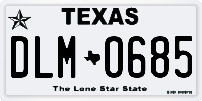 TX license plate DLM0685