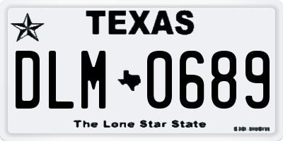 TX license plate DLM0689