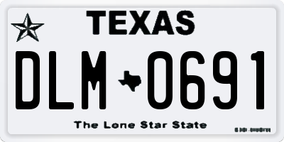TX license plate DLM0691