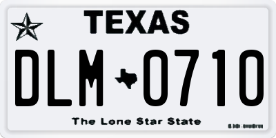 TX license plate DLM0710