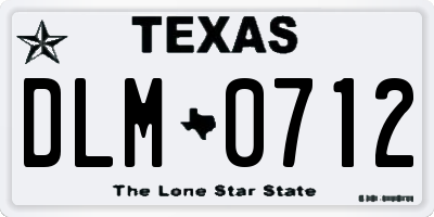 TX license plate DLM0712