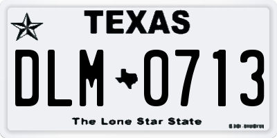 TX license plate DLM0713