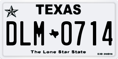 TX license plate DLM0714