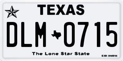 TX license plate DLM0715