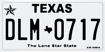 TX license plate DLM0717
