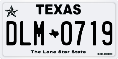 TX license plate DLM0719