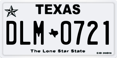 TX license plate DLM0721