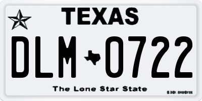 TX license plate DLM0722