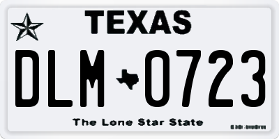 TX license plate DLM0723