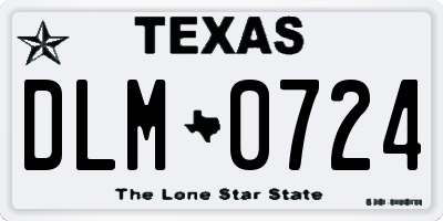 TX license plate DLM0724