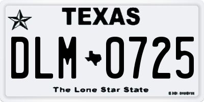 TX license plate DLM0725