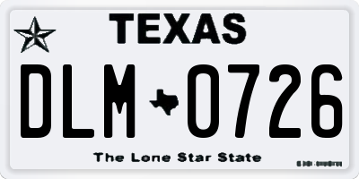TX license plate DLM0726