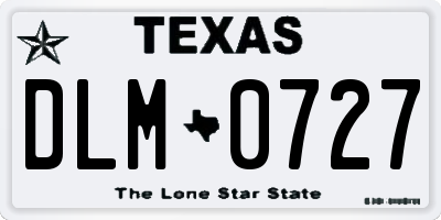 TX license plate DLM0727
