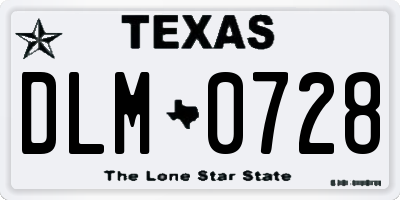 TX license plate DLM0728
