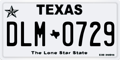 TX license plate DLM0729