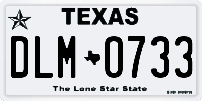 TX license plate DLM0733