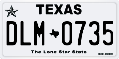 TX license plate DLM0735