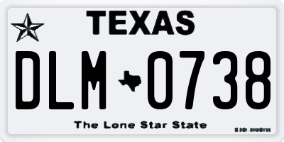 TX license plate DLM0738