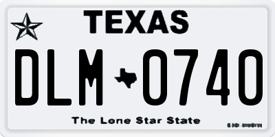 TX license plate DLM0740